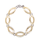 Sterling Silver 18ct Gold Italian Open Marquise Link Bracelet