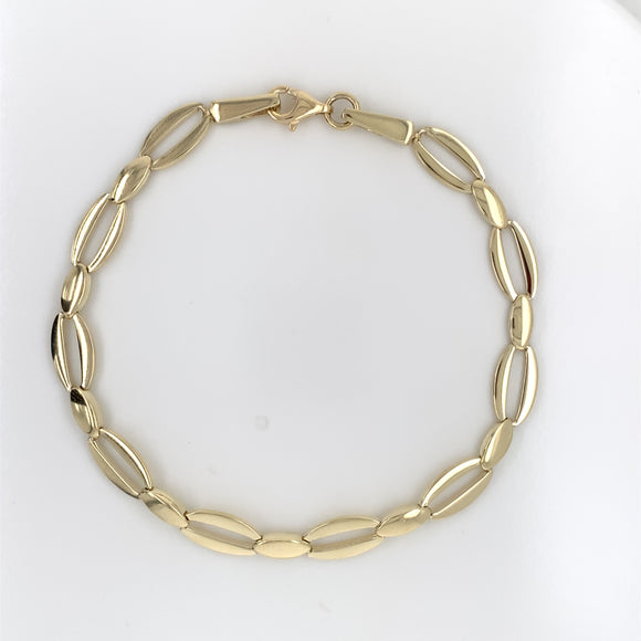 9ct Gold Oval Link Bracelet GB358