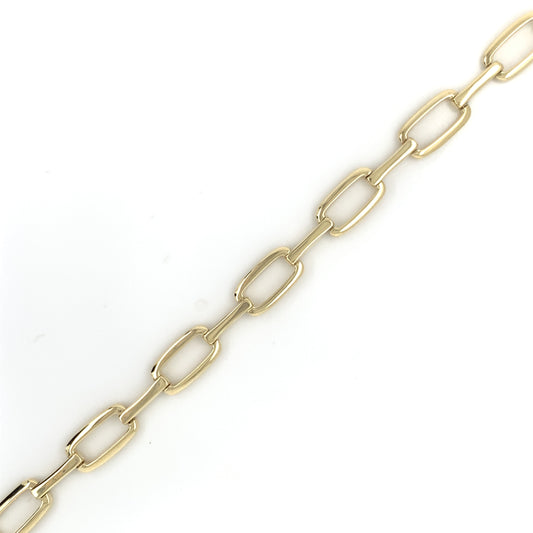 9ct Gold Solid Oblong Link Bracelet