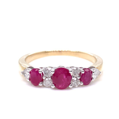 9ct Gold Ruby & Diamond Ring