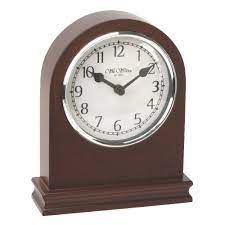 Wm Widdop Wooden Quartz Arch Mantel Clock