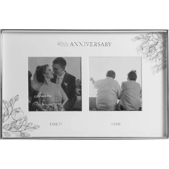 Amore Silver Plated 40th Wedding Anniversary Photo Frame