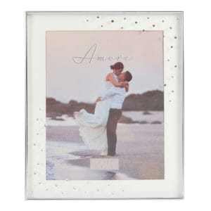 Amore Silver Plated Wedding Sparkle 8 x 10 Photo Frame