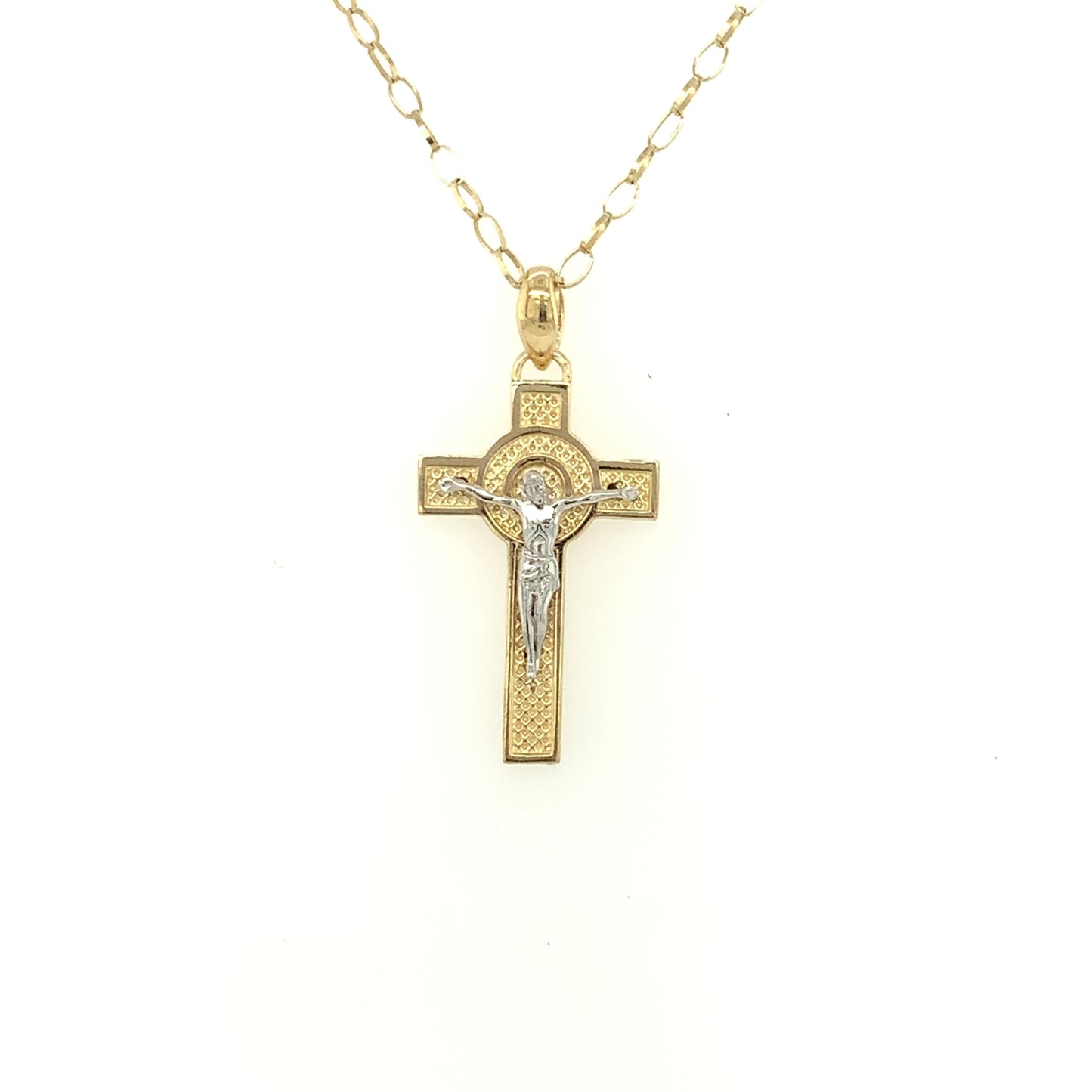 9ct Gold Two-tone Crucifix GP802