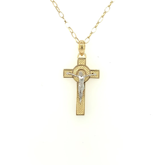 9ct Gold Two-tone Crucifix GP753