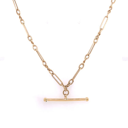 9ct Gold Long & Short Link Chain with T-Bar GC731