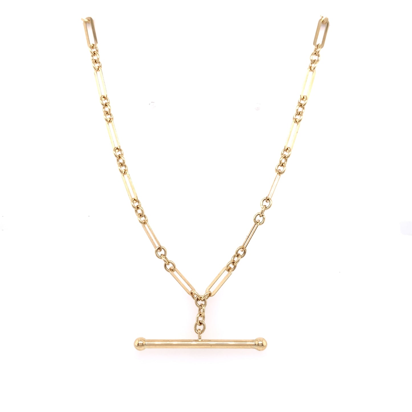 9ct Gold Long  Link Chain with T-Bar