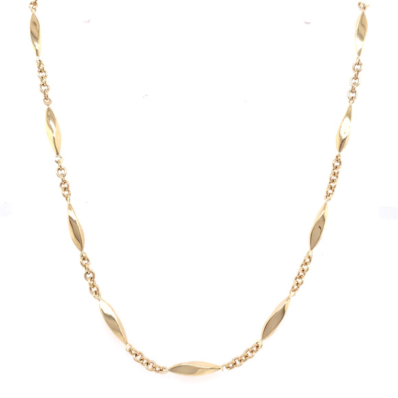9ct Gold Fluted Bead Necklet GN176