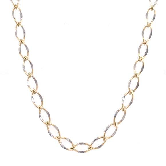 9ct Gold Two-tone Open Curb Link Necklet