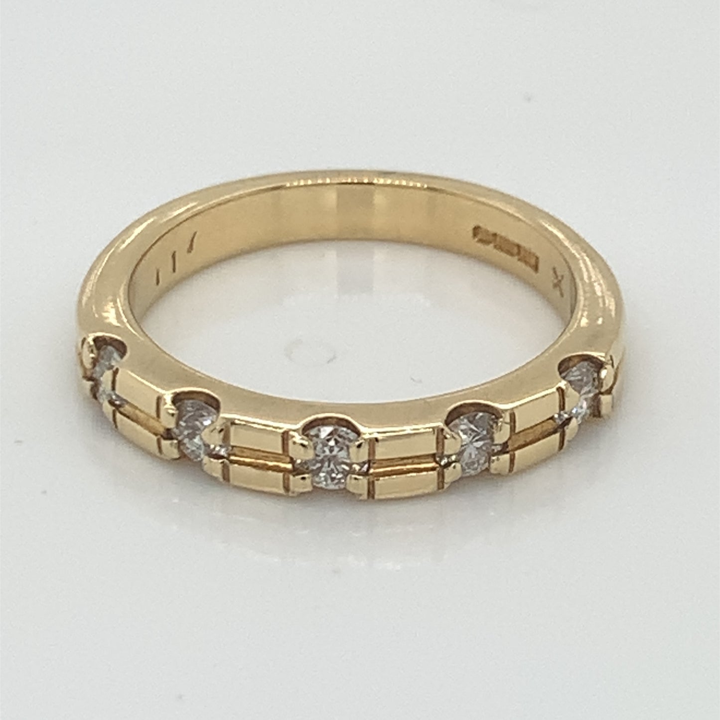 18ct Gold Diamond 0.50ct Bamboo Eternity Ring X5/2