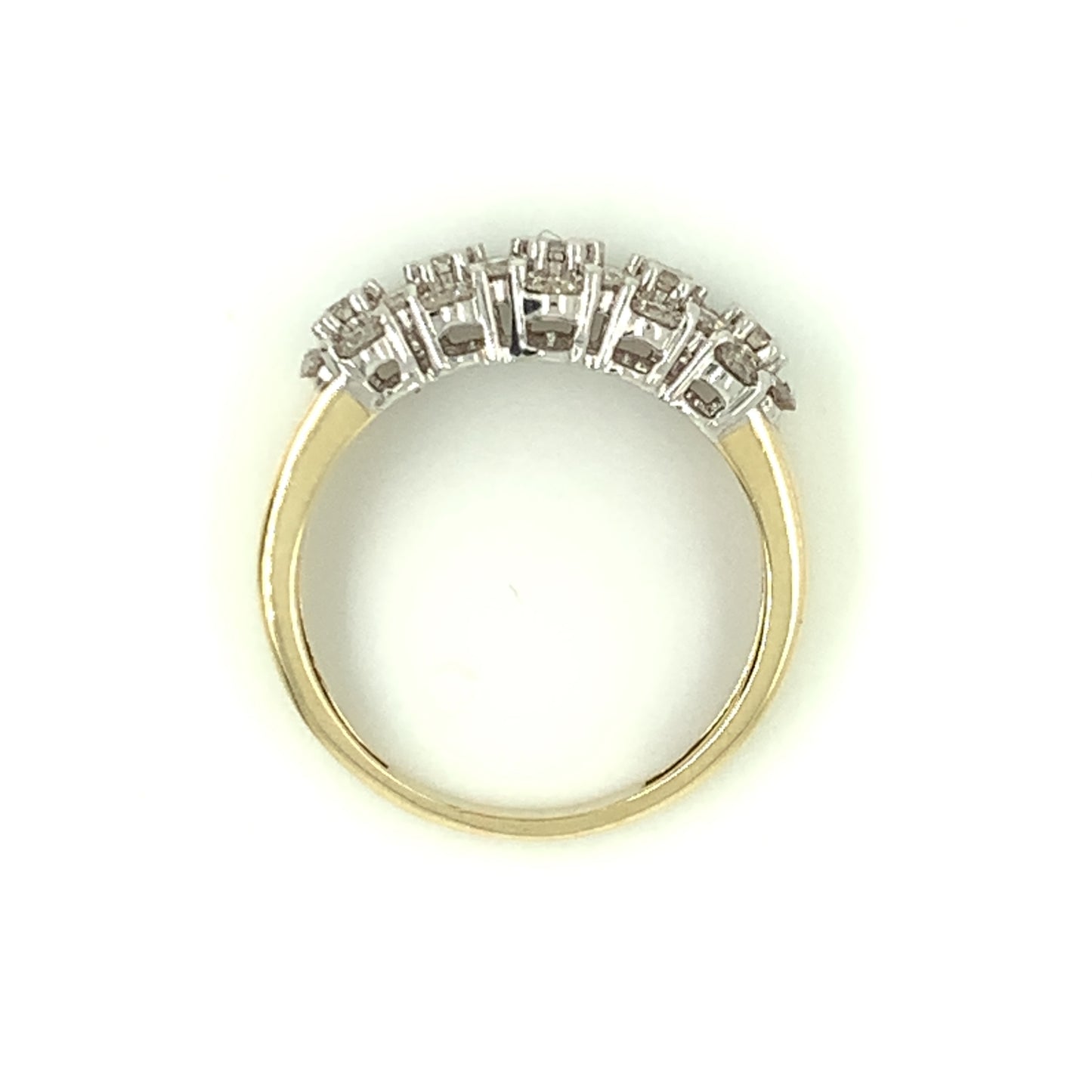 9ct Gold Three Row Diamond Band 1.00ct