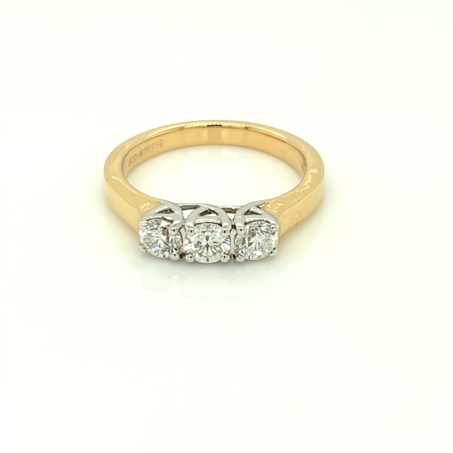 18ct Gold Diamond 0.75ct Trilogy Ring