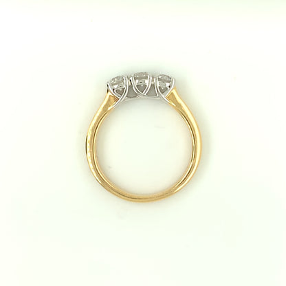 18ct Gold Diamond 0.75ct Trilogy Ring