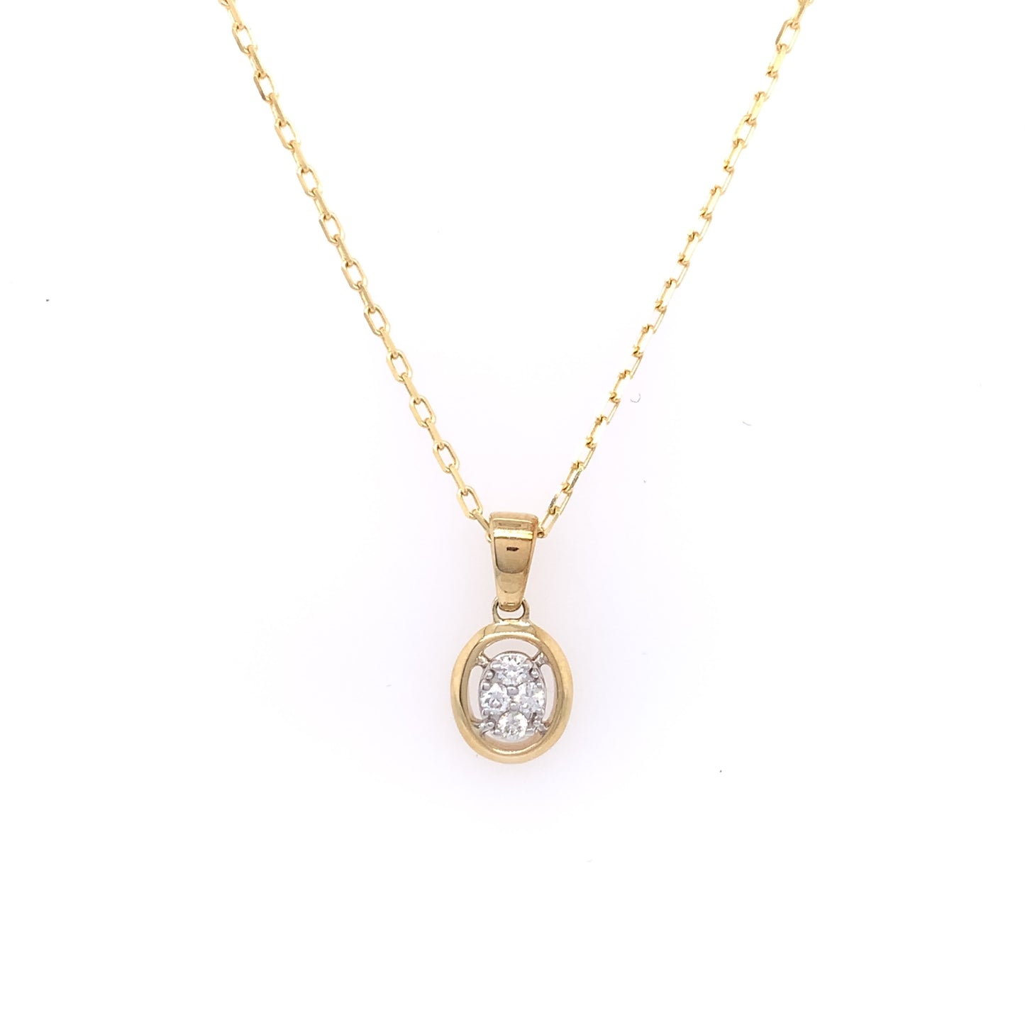 9ct Gold  0.08ct Oval Diamond Pendant