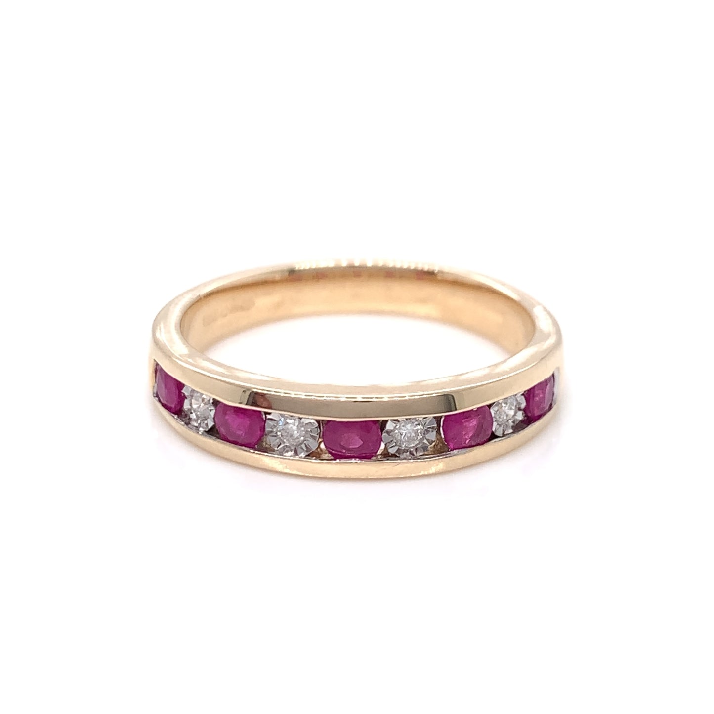 9ct Gold Ruby & Diamond Eternity Ring