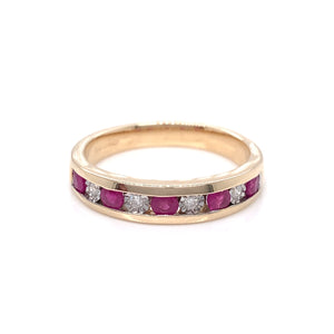 9ct Gold Ruby & Diamond Eternity Ring