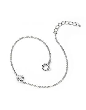 Sterling Silver Bezel-set CZ Bracelet B4085C