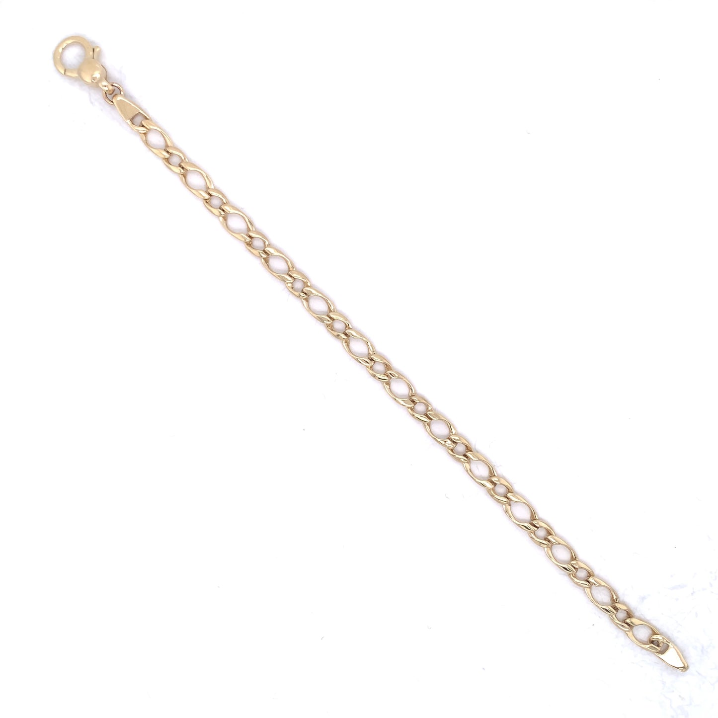 9ct Gold Alternating Open Curb Bracelet