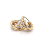 9ct Gold Bi-Colour Twist Small Hoop Earrings GE896