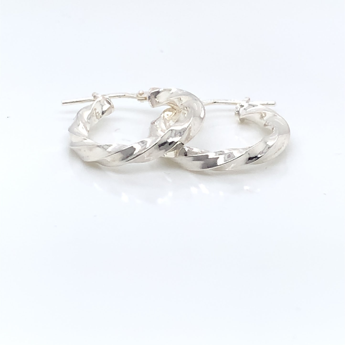 Sterling Silver Twisted Hoop Earrings