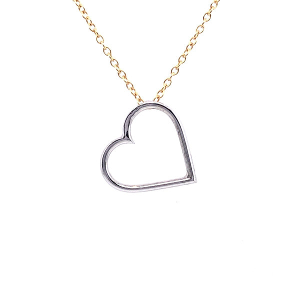 9ct Gold Two-tone Heart Pendant