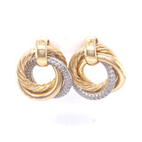 Sterling Silver 18ct Gold Italian CZ Knot Stud Earrings