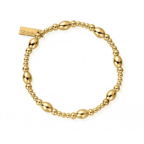 ChloBo Sterling Silver/Gold plated  Cute Oval Layering Bracelet