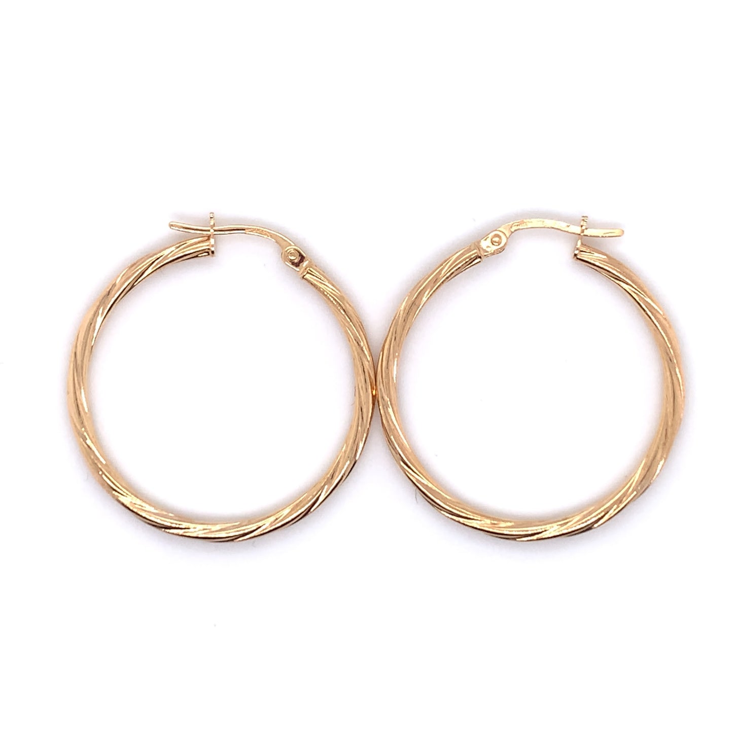 9ct Gold 25mm Twist Hoop Earrings