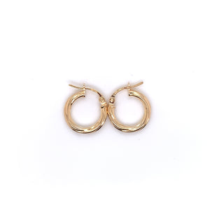 9ct Gold 10mm Small Twist Hoop Earrings