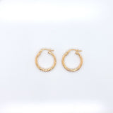 9ct Gold 15mm Twist Hoop Earrings GE2053/15