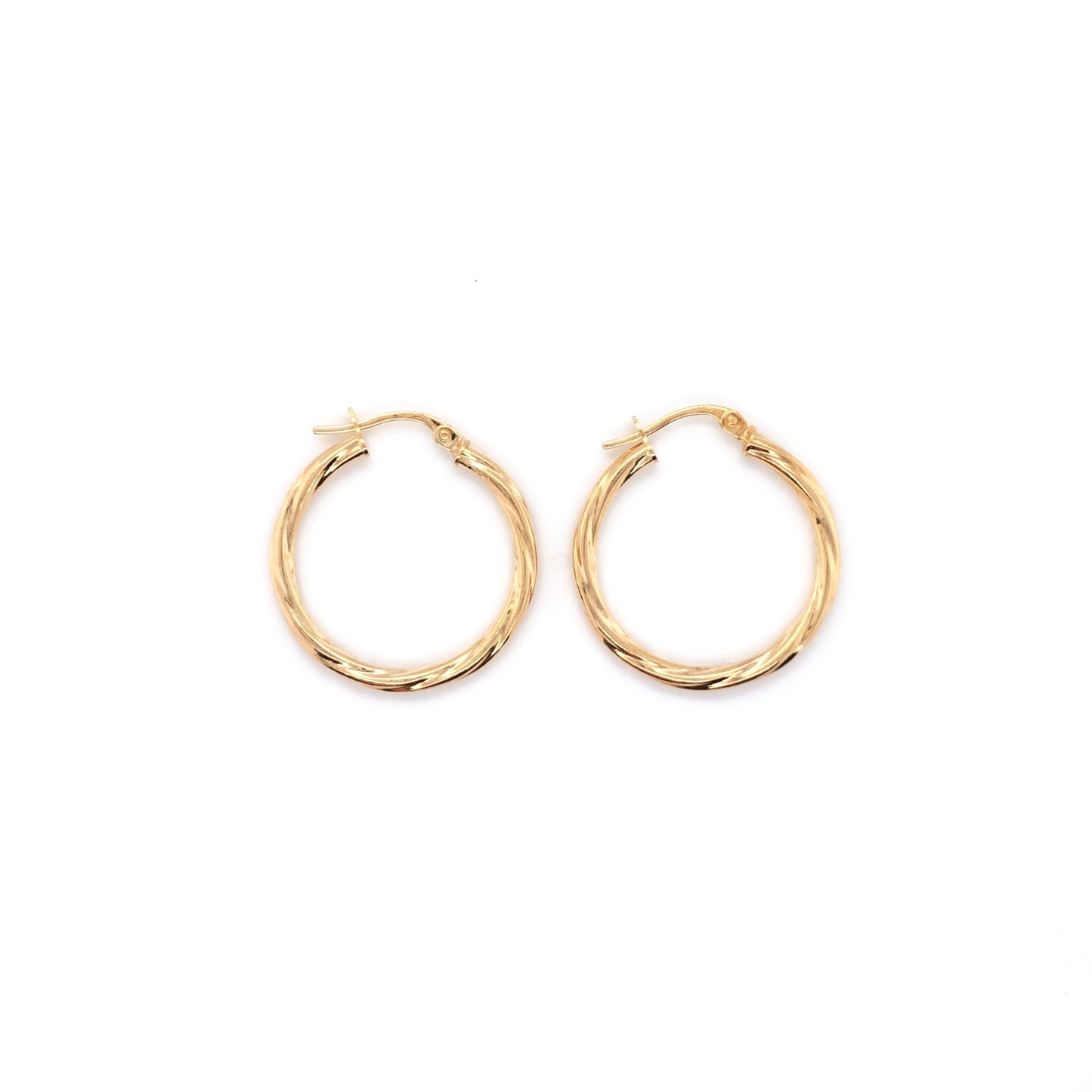 9ct Gold 20mm Twist Hoop Earrings