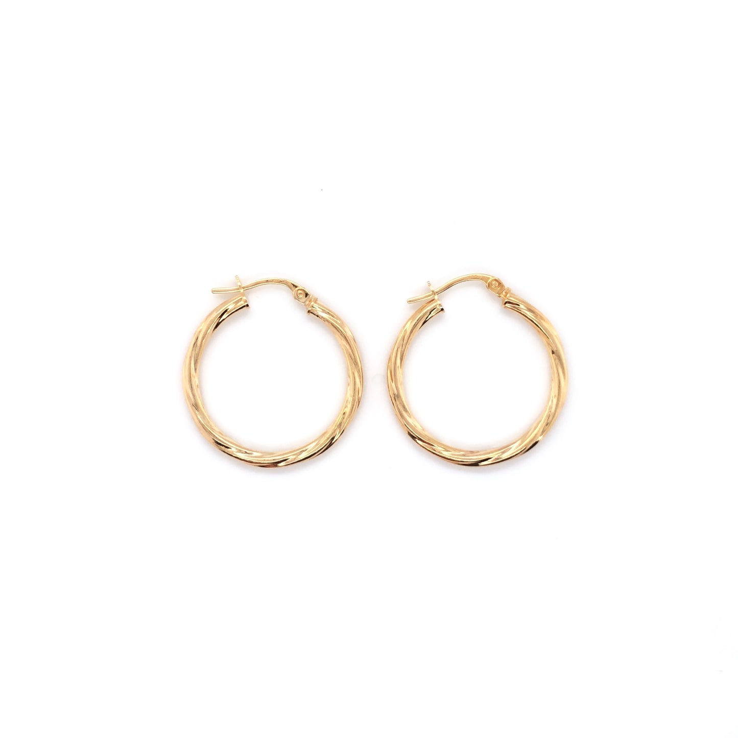 9ct Gold 20mm Twist Hoop Earrings GE2053/20