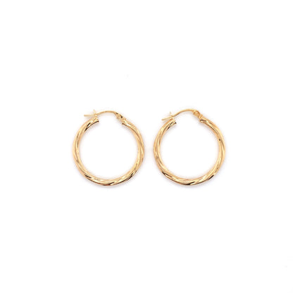 9ct Gold 20mm Twist Hoop Earrings GE2053/20