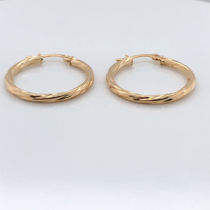 9ct Gold 20mm Twist Hoop Earrings GE2053/20