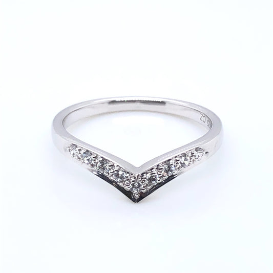 Diamond V-shaped  0.12ct Wedding Band DW320