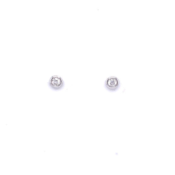 9ct White Gold Diamond 0.13ct Stud Earrings