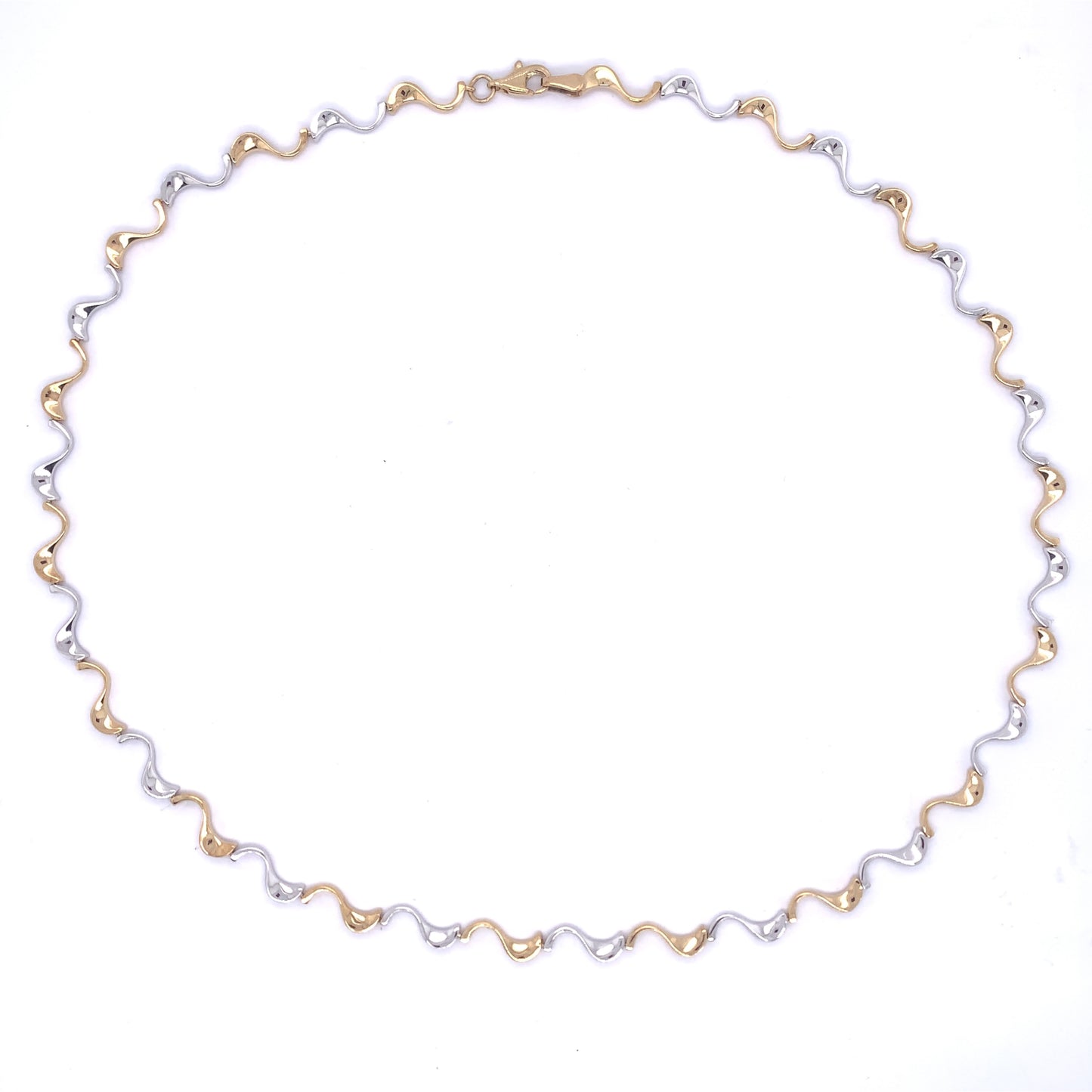 9ct Gold Two-tone Swirl Necklet