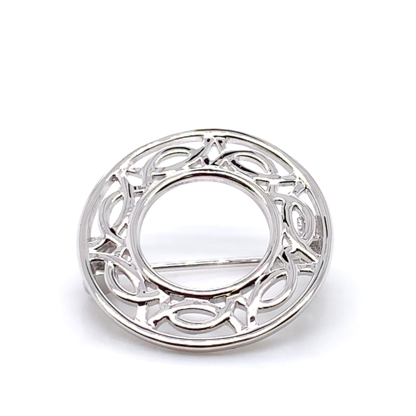 Sterling Silver Circular Celtic Brooch BR38