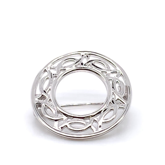 Sterling Silver Circular Celtic Brooch BR38