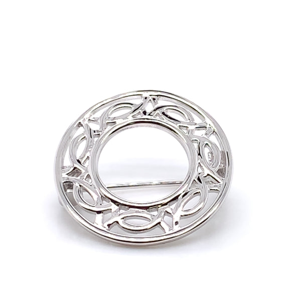 Sterling Silver Circular Celtic Brooch