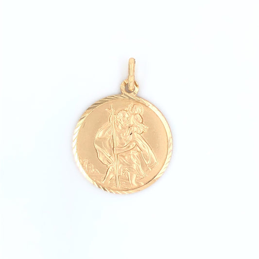 9ct Yellow Gold  St Christopher Medal