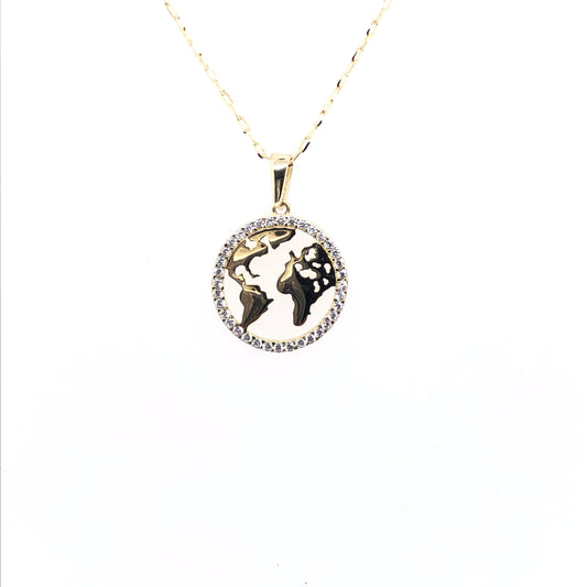 9ct Gold My World CZ Circle Pendant