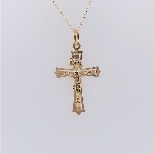 9ct Yellow Gold Large Tapered Crucifix GP795