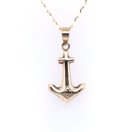 9ct Gold Anchor Pendant GP309