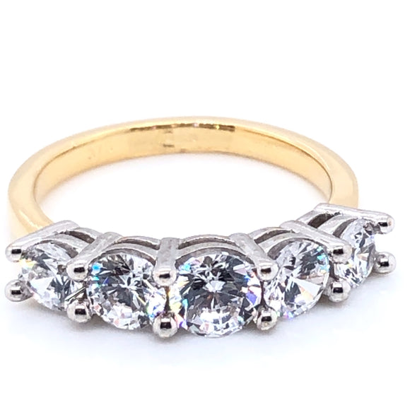9ct Gold CZ Five-stone Ring