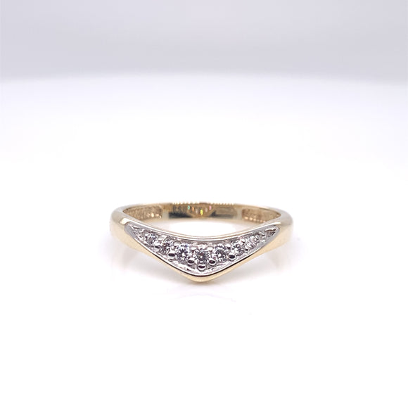 9ct Gold CZ Curved Eternity Ring