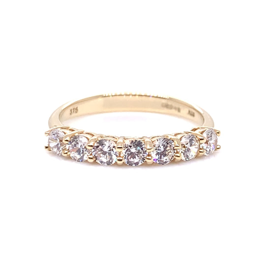 9ct Gold CZ Claw-set Eternity Ring GRZ197