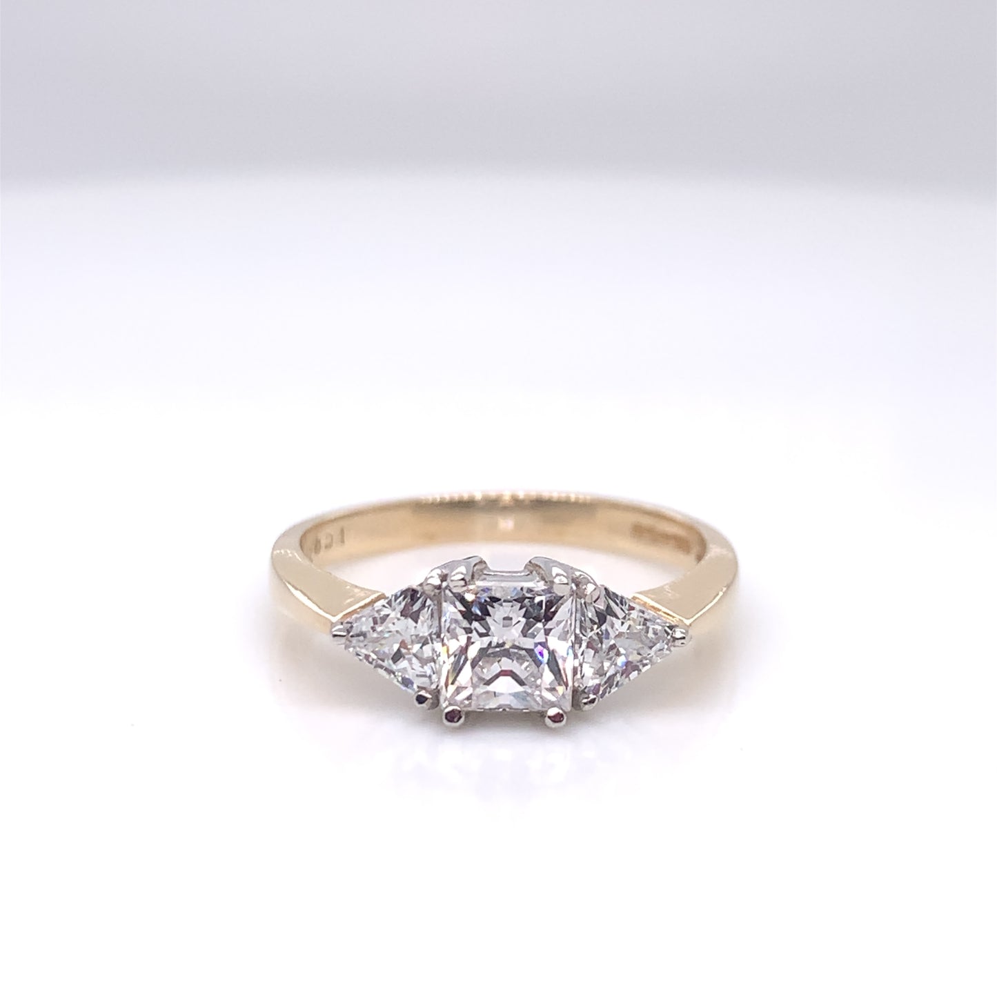 9ct Gold CZ Trilogy Ring GRZ009