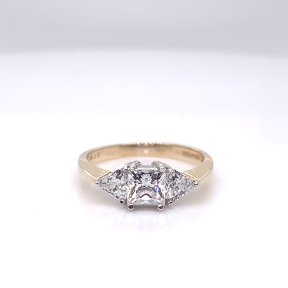 9ct Gold CZ Trilogy Ring