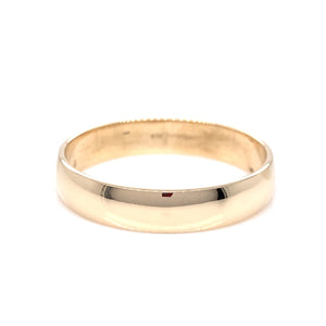 9ct Gold Men's 4mm D-Shape Light Wedding Ring